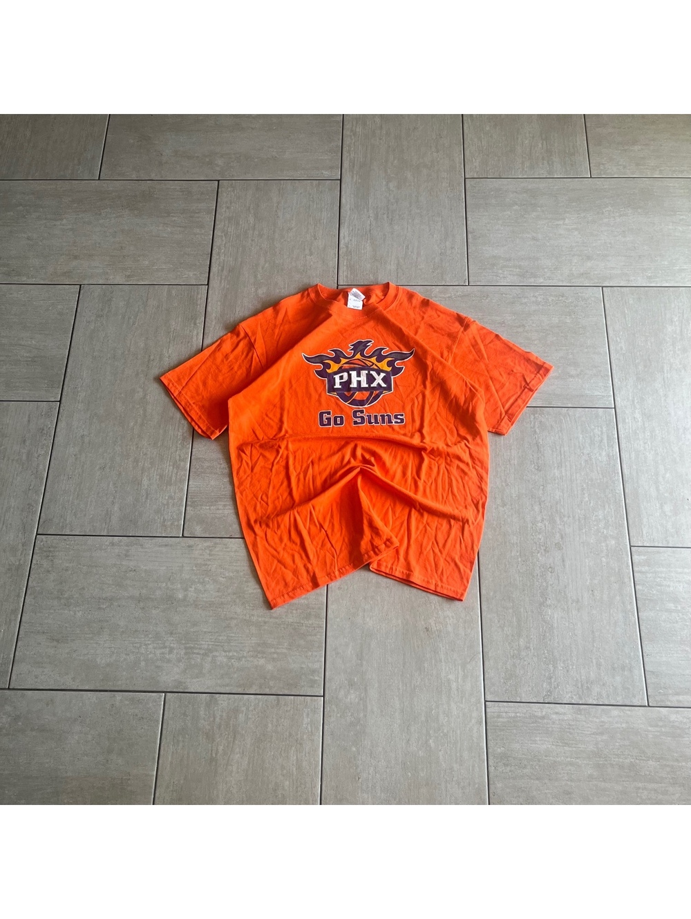 Gildan Phoenix Suns Orange Graphic Center Logo T-Shirt Large